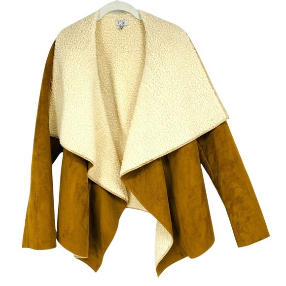 Tobi Jackets & Blazers - Tobi Open Front Jacket Sherpa Oversized Brown Small Women Faux Leather NWOT